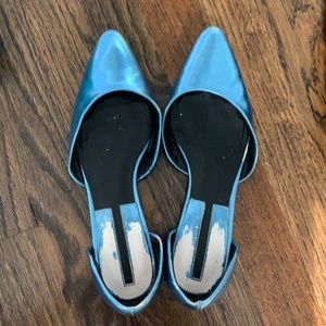 Metallic blue Zara flats size 38/8